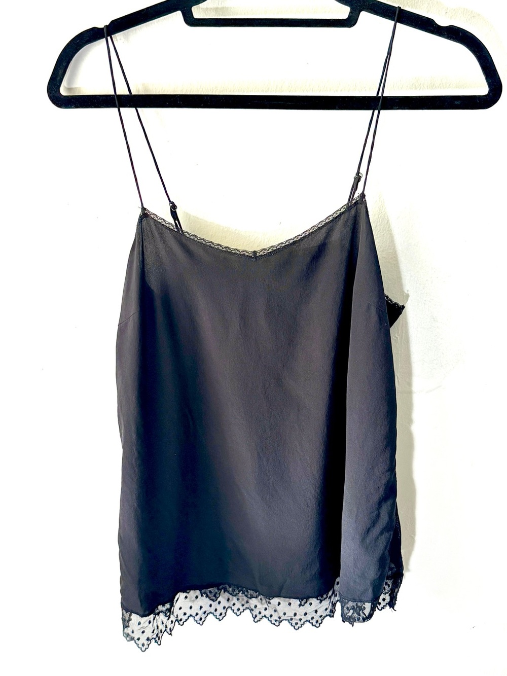 Zadig & Voltaire 100% Silk Black Lace Camisole